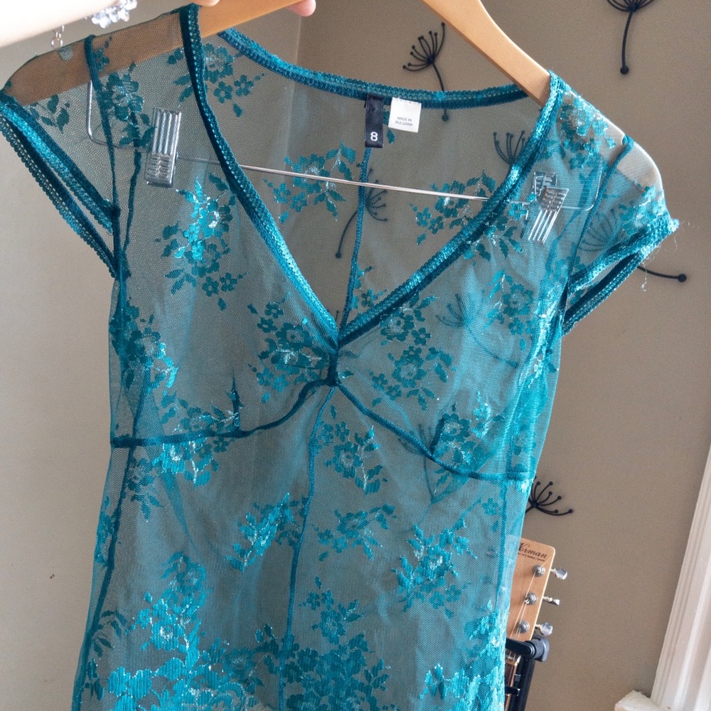 Beautiful blue sheer intimate top